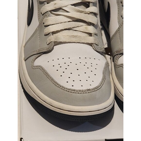 NIKE Air Jordan 1 Mid Womens size 9 mens 7.5 Grey Fog Black White BQ6472-015 - Picture 5 of 14